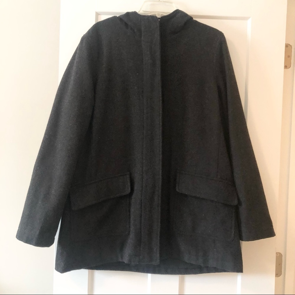 Old Navy Dark Gray Hooded Pea Coat XL Zip Front Jacket